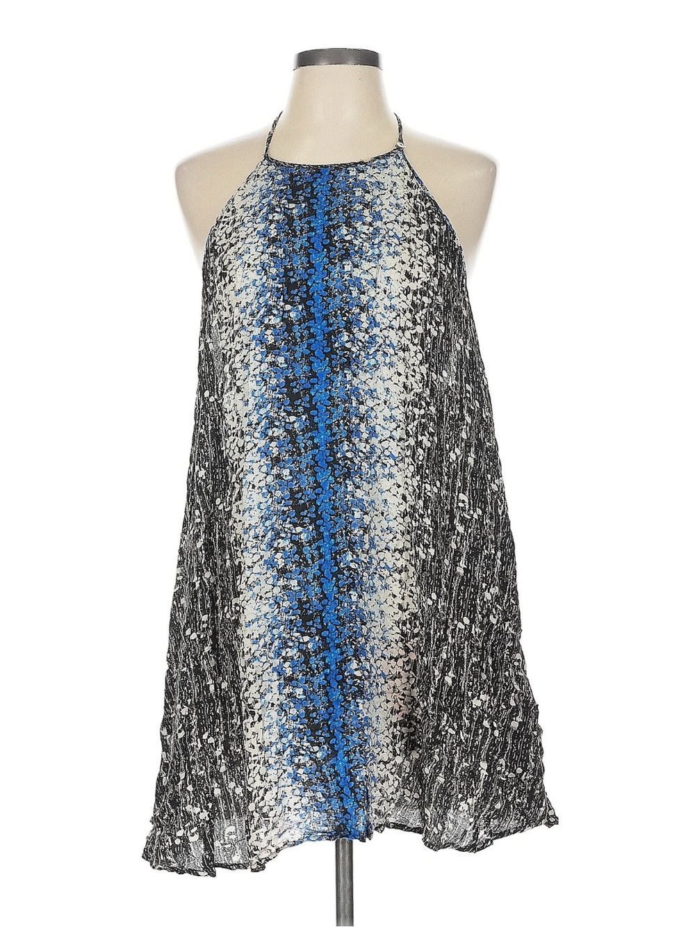 Intimately by Free People Halter Mini Dress/Slip in Black, White & Blue